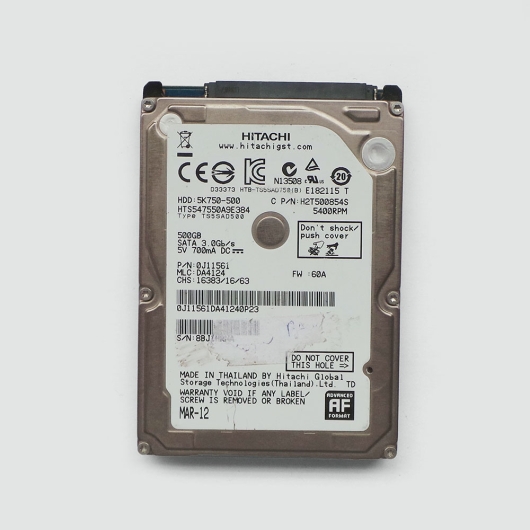 HD NOTEBOOK 500GB SATA HITACHI HTS547550A9E384