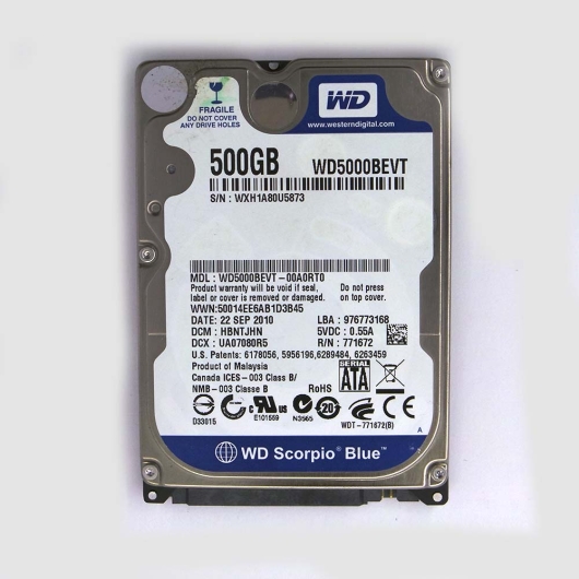 HD NOTEBOOK 500GB WD WXH1A80U5873 HD NOTEBOOK 500GB WD WXH1A80U5873