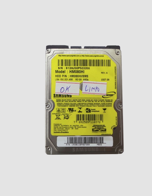 HD NOTEBOOK 80GB SAMSUNG HM080HI/BMS 