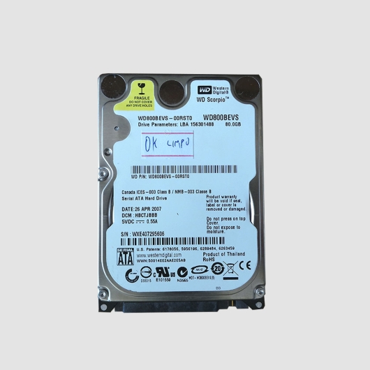 HD NOTEBOOK 80GB SATA WESTERN DIGITAL WD800BEVS HD NOTEBOOK 80GB SATA WESTERN DIGITAL WD800BEVS