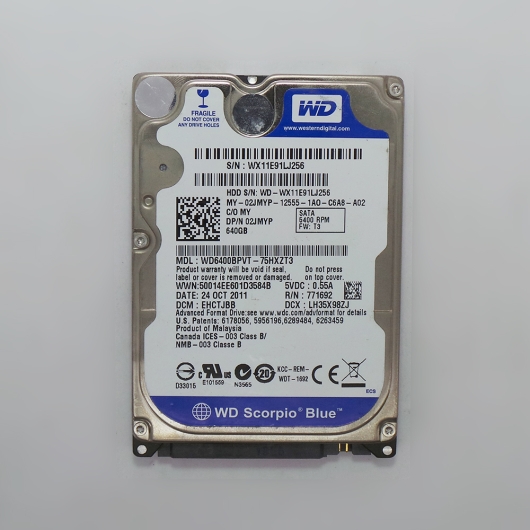 HD NOTEBOOK 500GB WDC WD5000LPCX