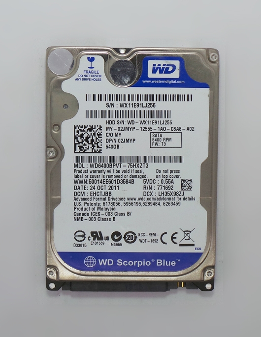 HD NOTEBOOK 500GB WDC WD5000LPCX