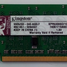 MEMORIA P/NOTEBOOK DDR2 1GB 667 KINGSTON