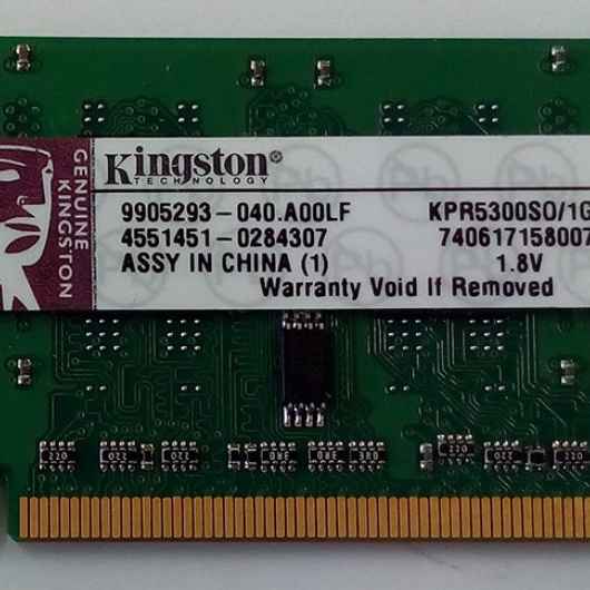 MEMORIA P/NOTEBOOK DDR2 1GB 667 KINGSTON