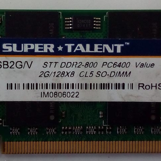 Memoria P/Notebook DDR2 2GB 800MHz SUPER TALENT