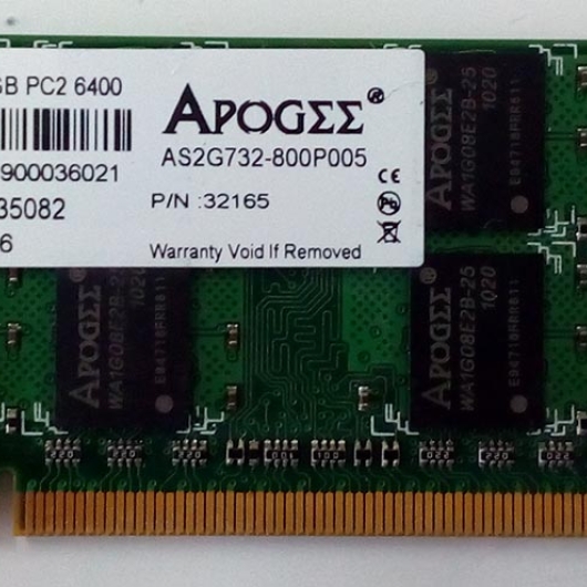 MEMORIA P/NOTEBOOK DDR2 2GB 800 APOGEE MEMORIA P/NOTEBOOK DDR2 2GB 800 APOGEE