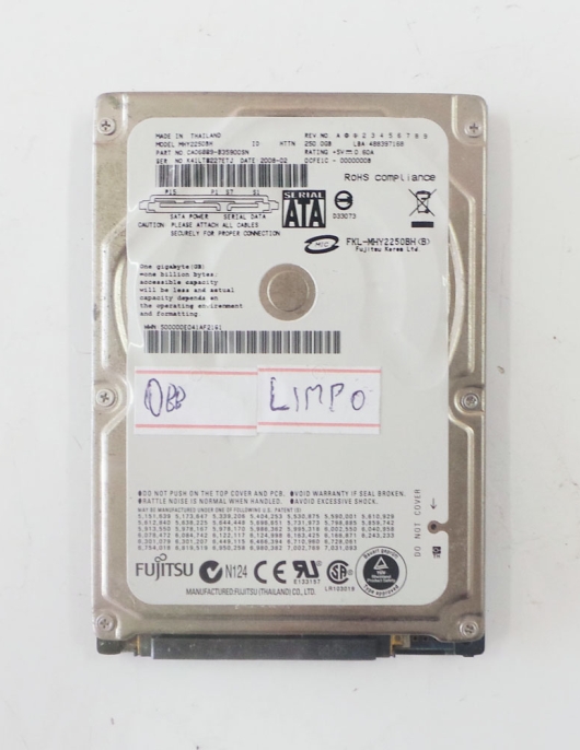 HD NOTEBOOK 250GB SATA FUJITSU MHY2250BH