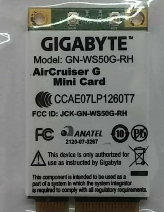 PLACA WIRELESS NOTEBOOK GIGABYTE GN-WS50G-RH