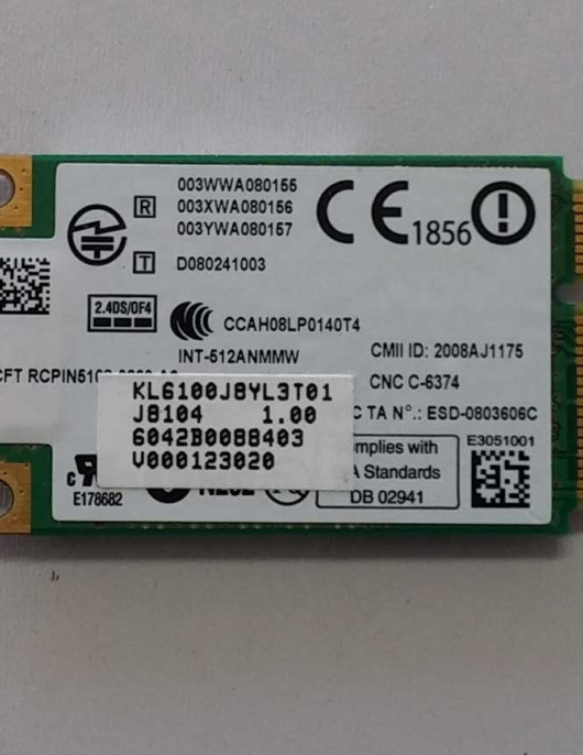 PLACA WIRELESS NOTEBOOK INTEL 512AN_MMW V000123020 