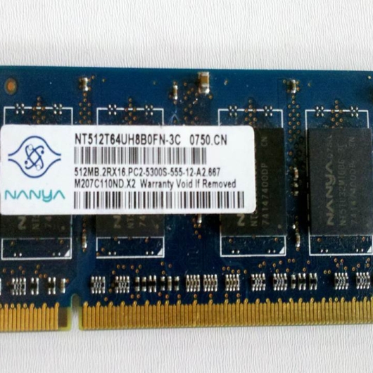 MEMORIA P/NOTEBOOK DDR2 512MB 667MHz NANYA