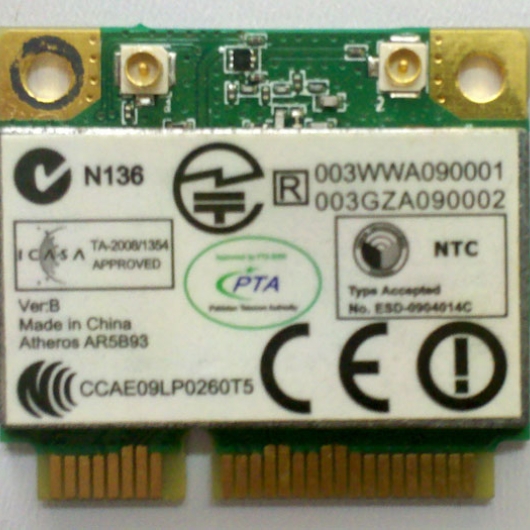 PLACA WIRELESS NOTEBOOK ATHEROS AR5B93 PLACA WIRELESS NOTEBOOK ATHEROS AR5B93
