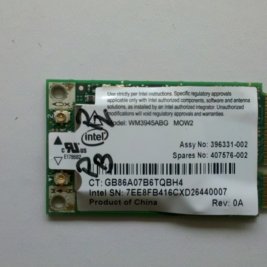 PLACA WIRELESS NOTEBOOK INTEL WM3945ABG MOW1 PLACA WIRELESS NOTEBOOK INTEL WM3945ABG MOW1