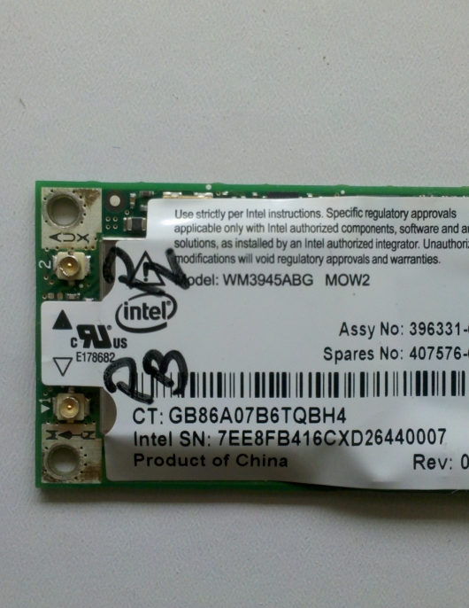 PLACA WIRELESS NOTEBOOK INTEL WM3945ABG MOW1